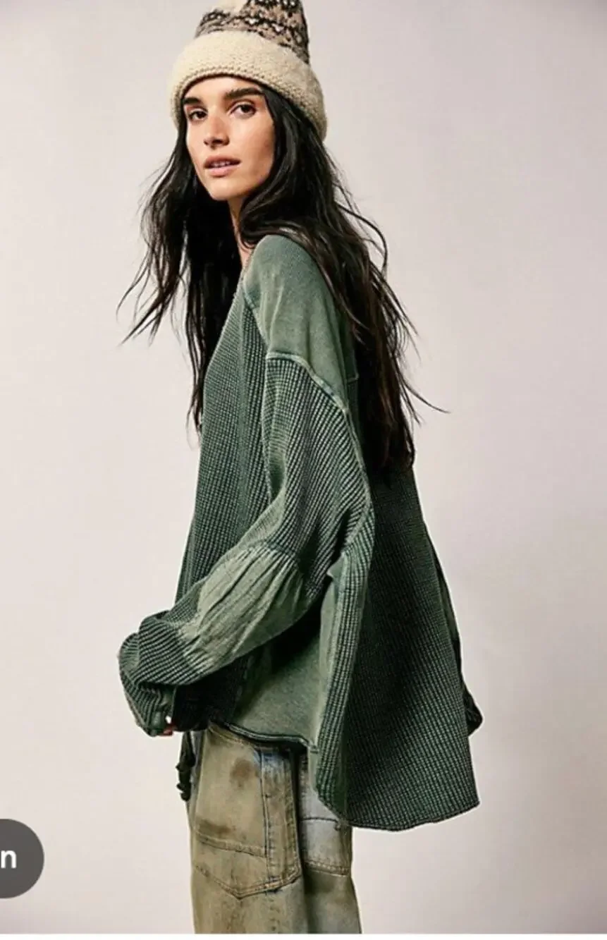 Free People FP One Blake Thermal XS Shirt NEW